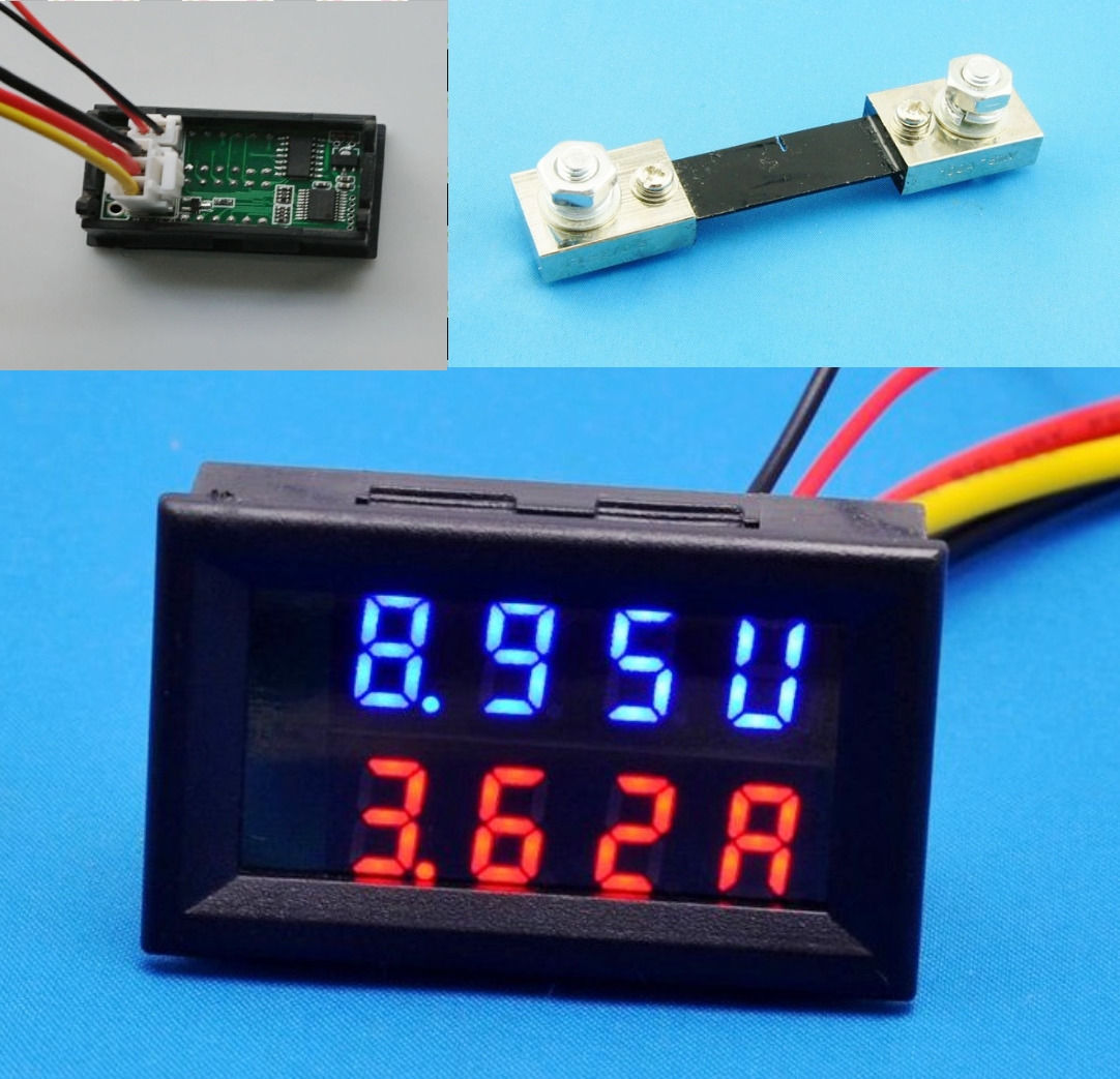 New 100V 100A DC Digital Voltmeter Ammeter LED Amp Volt Meter +