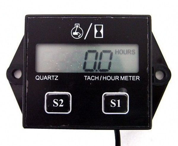 LCD Tachometer Hour Meter Maitenance Meter RPM Hour Fits Small E