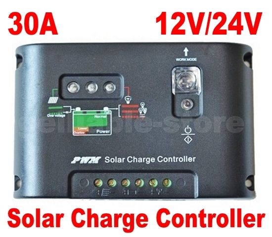 30A 12V/24V PWM Solar Street Light Panel Charge Controller Regul