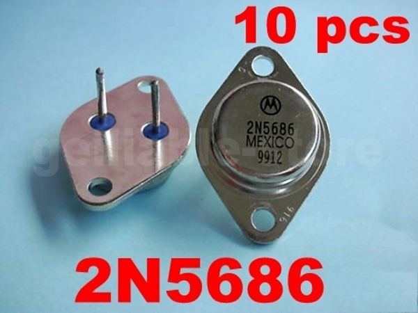 10 pcs Hight Power Transistor 2N5686 BY MOT TO-3 New 10 pcs Hight Power Transistor 2N5686 BY MOT TO-3 New