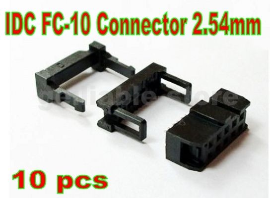 10 pcs FC-10 IDC 2.54 mm Connector Female Header 10 PIN 2x5 New 10 pcs FC-10 IDC 2.54 mm Connector Female Header 10 PIN 2x5 New