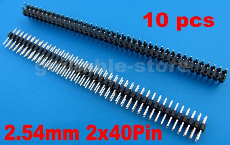 10 pcs 2.54mm 2x40 Pin Male Double Row Pin Header Strip New