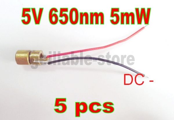 5 pcs Industrial Lab 650nm 5mW Laser Red Dot Module 5V New