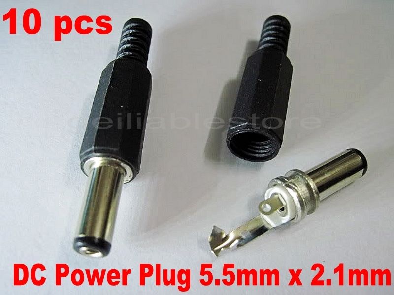 10X DC Power Plug For Connector Cable Adaptor 5.5X2.1mm