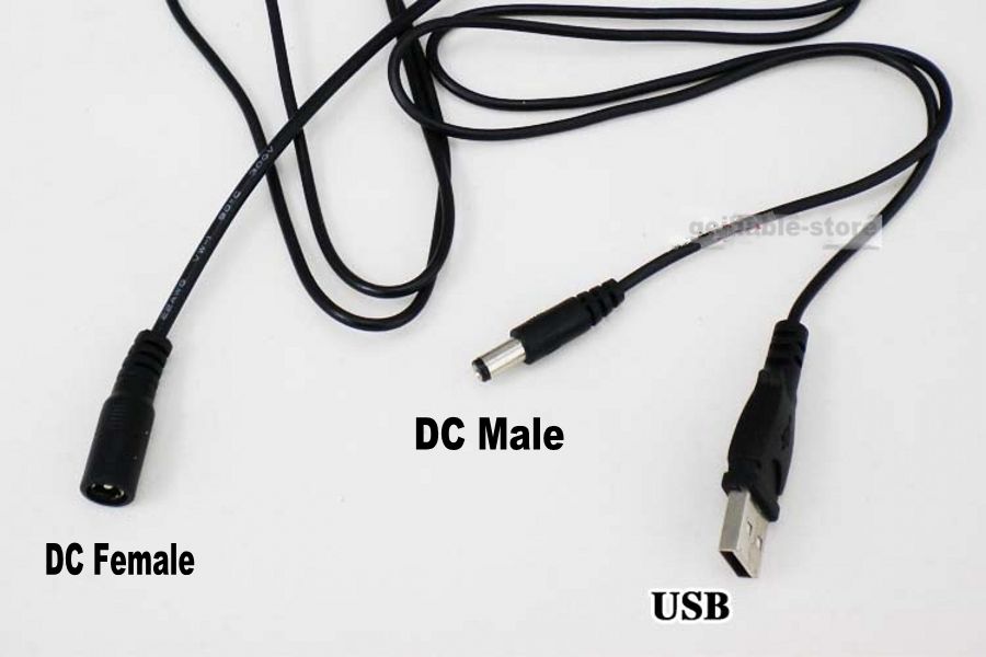 DC 12V Power Cable DC Female + DC Male USB Cable DIY New